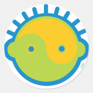 Sticker Rond Le yoga parlent le bébé : Grand garçon Yin-Yang