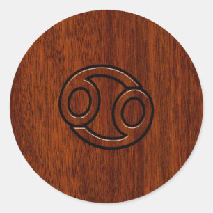 Sticker Rond Le zodiaque moderne de Cancer se connectent le