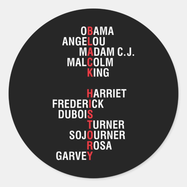 Sticker Rond Leaders d'histoire noire inspirants (Devant)