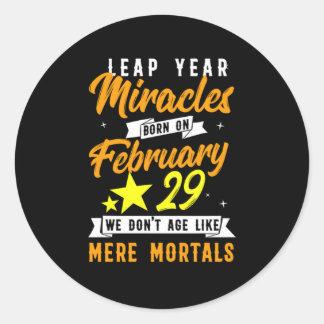 Sticker Rond Leap Année Miracles Février 29 Anniversaire Cadeau