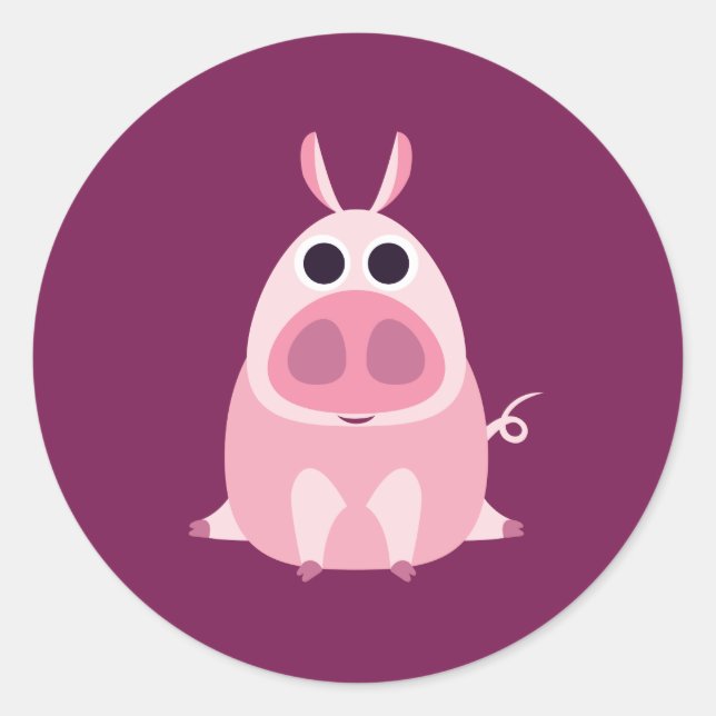 Sticker Rond Leary le cochon (Devant)