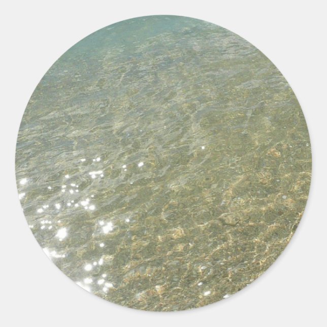 Sticker Rond L'eau sur la plage I Photographie Abstraite de la  (Devant)