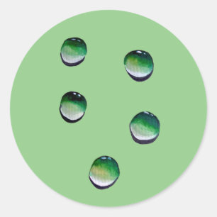 Sticker Rond L'eau verte goutte de l'eau