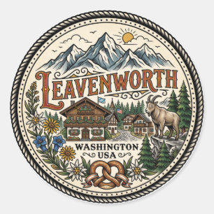 Sticker Rond Leavenworth États-Unis