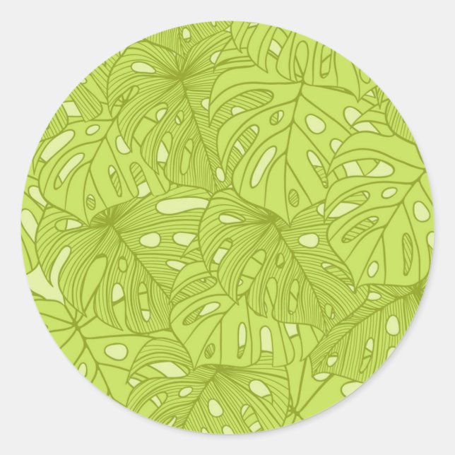 Sticker Rond Leaves de Palm Tree (Devant)