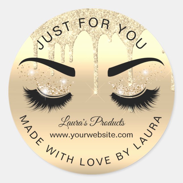 Sticker Rond lécher or lashes couronne lashes de maquillage de  (Devant)