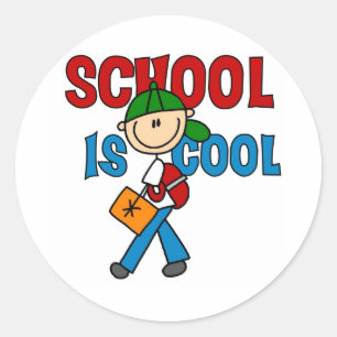 Sticker Rond L'école de garçons est Cool