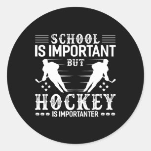 Sticker Rond L'école de hockey amateur Le hockey féminin est im