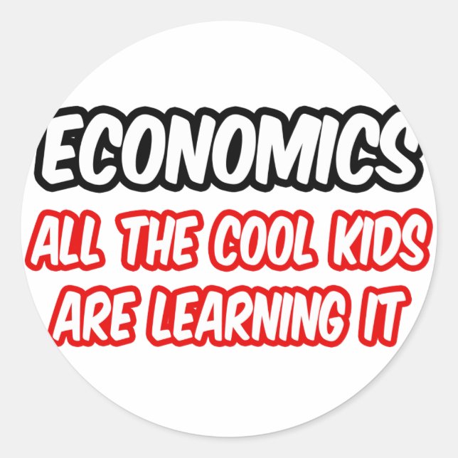 Sticker Rond L'Économie...Tous Les Enfants Cool L'Apprennent (Devant)