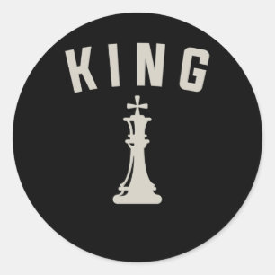 Sticker Rond Lecteur d'échecs Vintage Retro Chess King