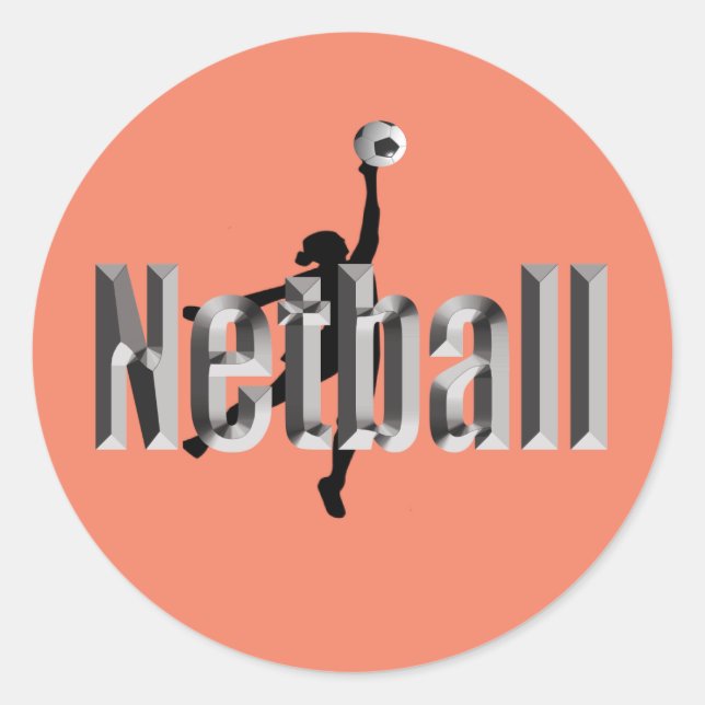 Sticker Rond Lecteur Netball Et Nom Dimensionnel, (Devant)