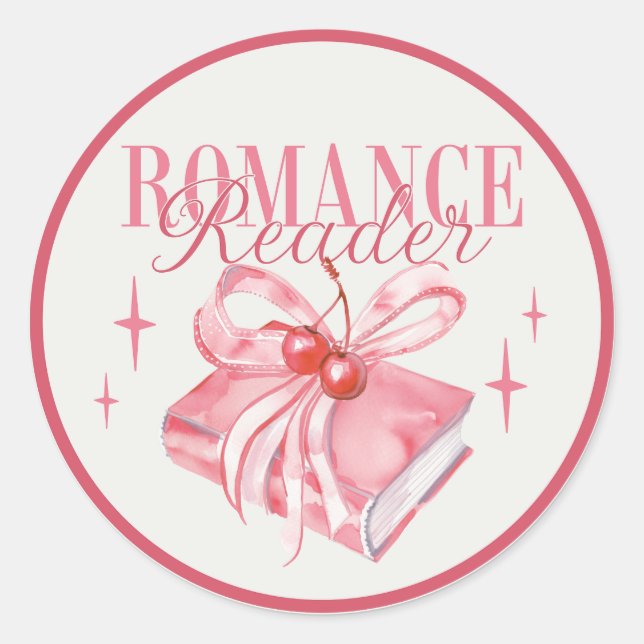 Sticker Rond Lecteur Romance Lecture livre Louveur de lecture (Devant)