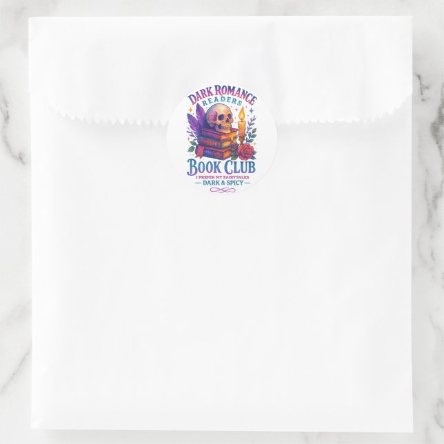 Sticker Rond Lecteurs de romance sombre... (Sac)