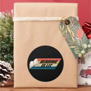 Sticker Rond Lecture est Lit - Lecture Livres Vintage Retro