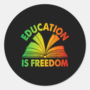 Sticker Rond L'éducation à l'histoire noire est la liberté Livr