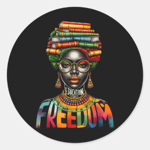 Sticker Rond L'éducation est la liberté Black Girl Books Black