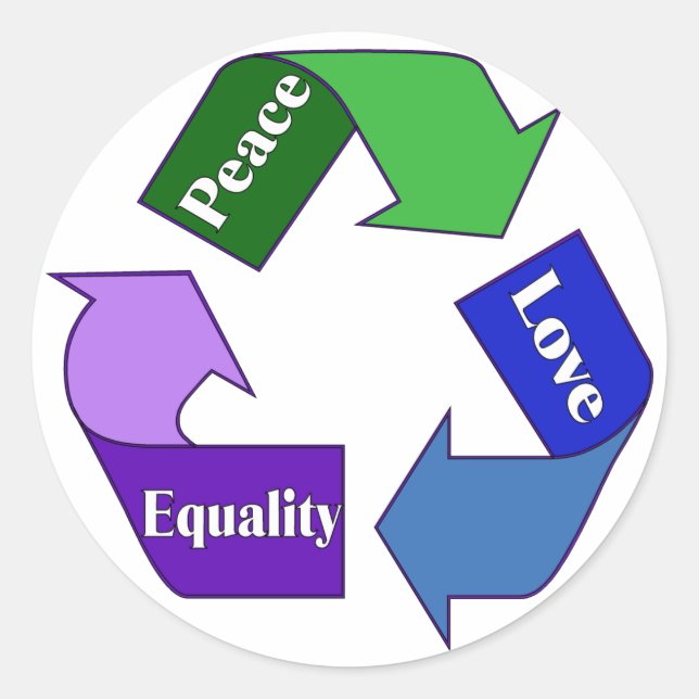Sticker Rond L'égalité d'amour pour la paix (Devant)
