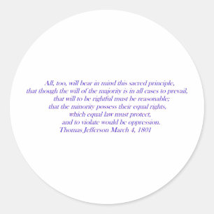 Sticker Rond L'égalité de droit doit protéger....