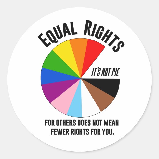 Sticker Rond L'égalité des droits pour les autres n'est pas un  (Devant)