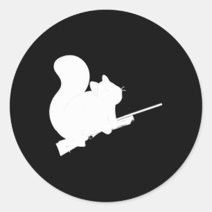Sticker Rond Legendaire Chasse aux écureuils combat contre le d