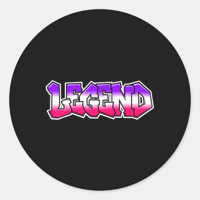 Sticker Rond Légende cool graffiti slogan texte citation cadeau (Devant)
