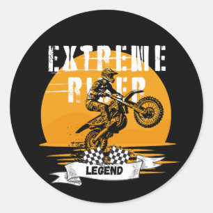 Sticker Rond Légende du cavalier extrême