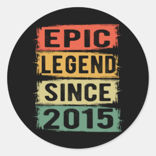 Sticker Rond Légende Épique Depuis 2015 Vintage Cadeau d'annive