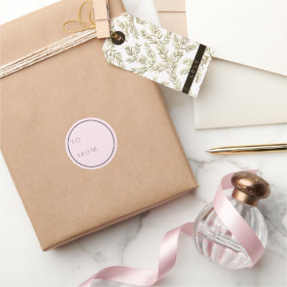 Sticker Rond Léger Minimaliste Blush À Et De Cadeau De Noël