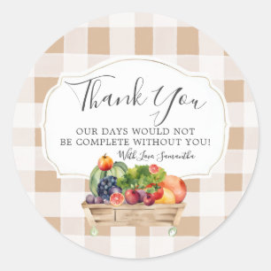 Sticker Rond Légume cultivé localement Merci du marché des ferm