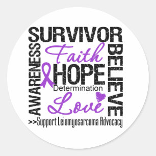 Sticker Rond Leiomyosarcoma Cancer Survivants Moto