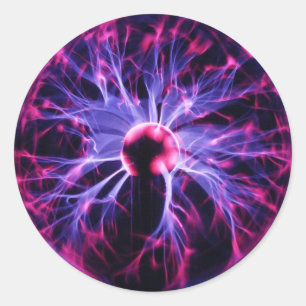 Sticker Rond L'électricité pourpre Eminating d'une lampe de