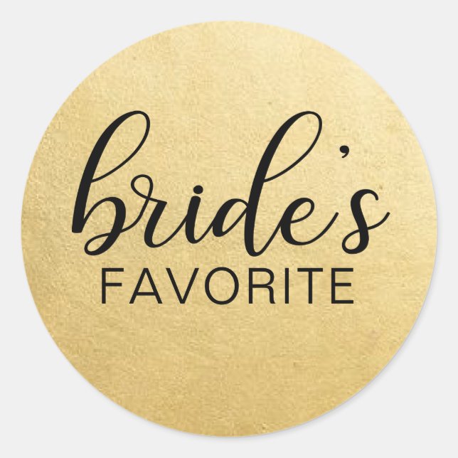 Sticker Rond L'Élégante BRIDE's FAVORITE Mariage Cadeaux Favors (Devant)