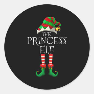 Sticker Rond l'elf princesse amusant Noël assortis famille