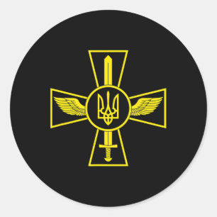 STICKER ROND L'EMBLÉMATIQUE DE LA FORCE AÉRIENNE UKRAINIENNE FO
