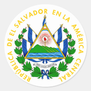 Sticker Rond l'emblème du salvador