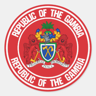 Sticker Rond L'emblème rond de la Gambie