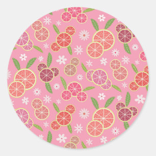 Sticker Rond Lémonade rose floral