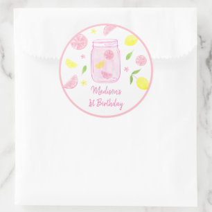 Sticker Rond Lemonade rose Lemon Anniversaire