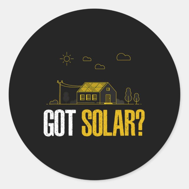 Sticker Rond L'énergie solaire a des panneaux solaires amusant  (Devant)