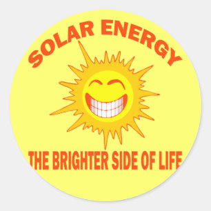 STICKER ROND L'ÉNERGIE SOLAIRE LE CÔTÉ LE PLUS BRILLANT DE LA V