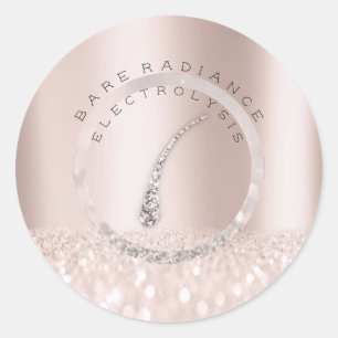 Sticker Rond L'enlèvement de cheveux d'électrolyse rougissent