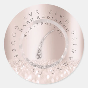 Sticker Rond L'enlèvement de cheveux d'électrolyse rougissent