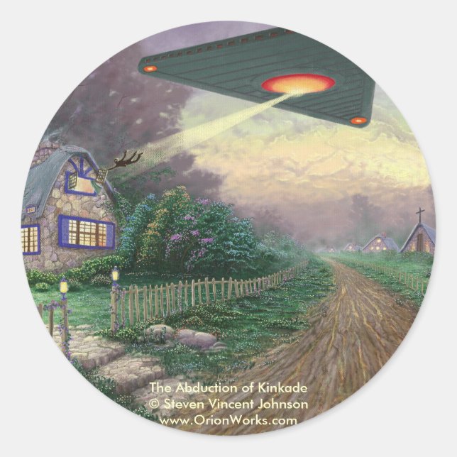 Sticker Rond L'enlèvement de Kinkade, l'enlèvement de Kink... (Devant)
