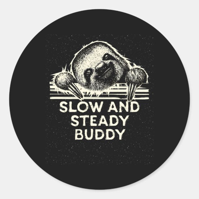 Sticker Rond Lente Et Régulière Fente Fente Fente Lazy Thème (Devant)