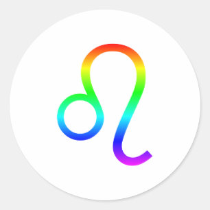 Sticker Rond Leo Rainbow