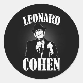 Sticker Rond Leonard Cohen Sur Scène Détruit Tee Vintage