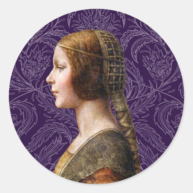 Sticker Rond Leonardo da Vinci Portrait La Bella Principessa (Devant)