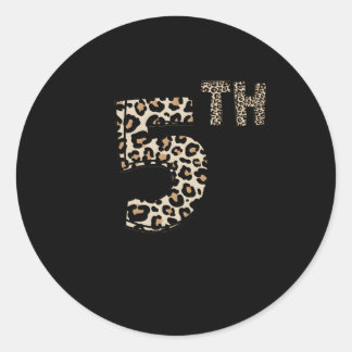 Sticker Rond Leopard 5E Année Étudiante de cinquième année Équi