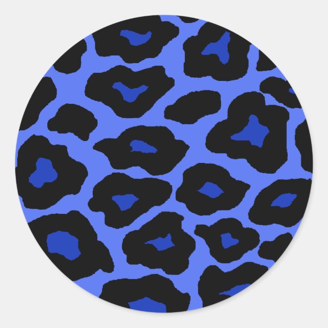 Sticker Rond Leopard bleu (Devant)