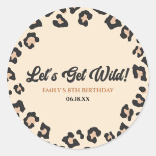 Sticker Rond Leopard Cheetah Faisons le plein ! Fête d'annivers